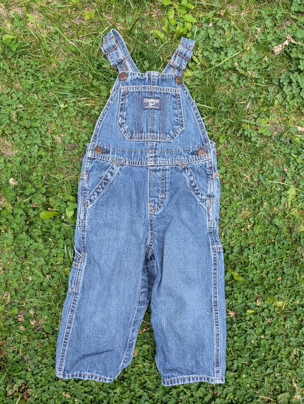 OshKosh B'gosh Classic Light Blue Denim Overalls 24 Months Unisex
